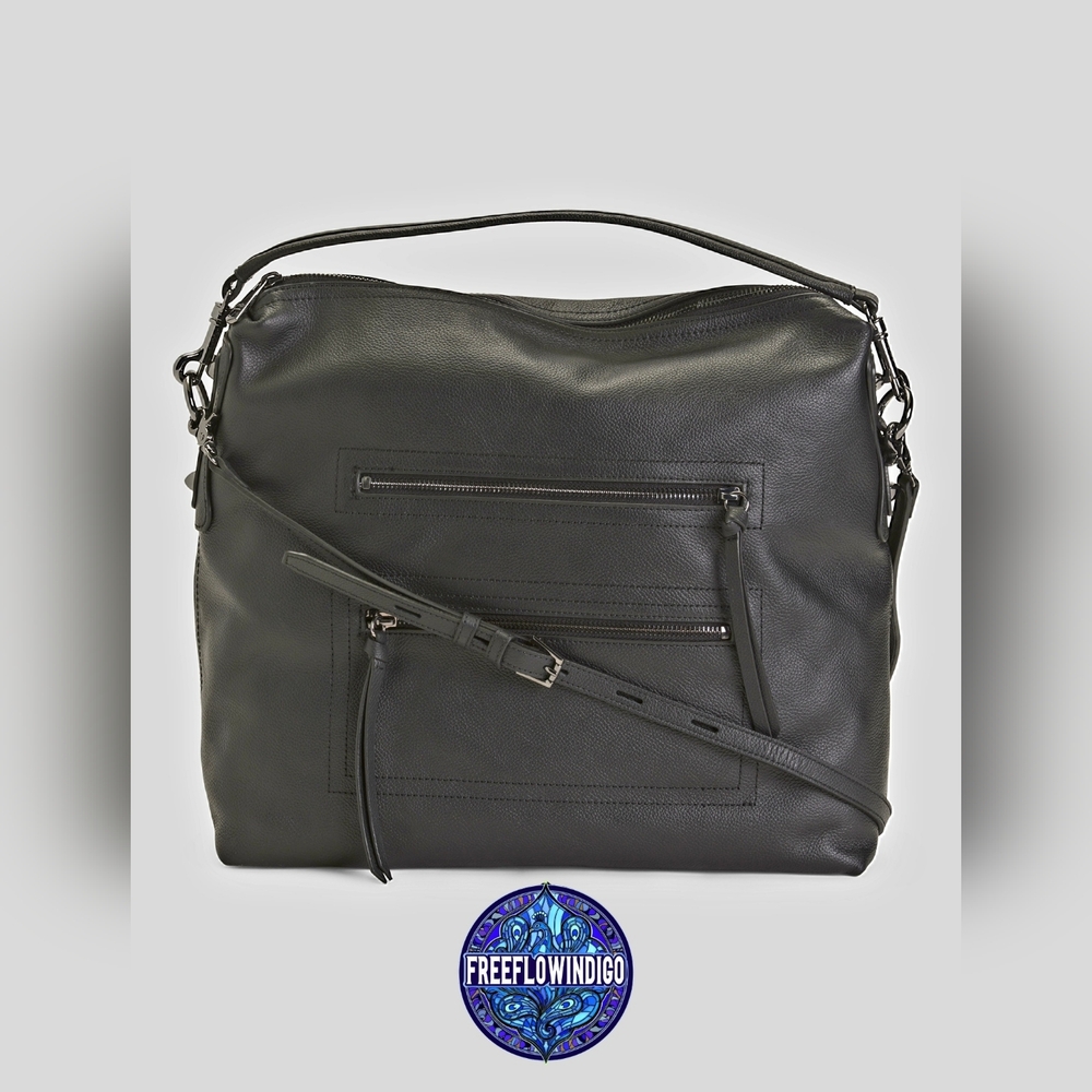 NWT | BOTKIER | Chelsea Black Leather | Large Bucket Crossbody Bag - Picture 3 of 8